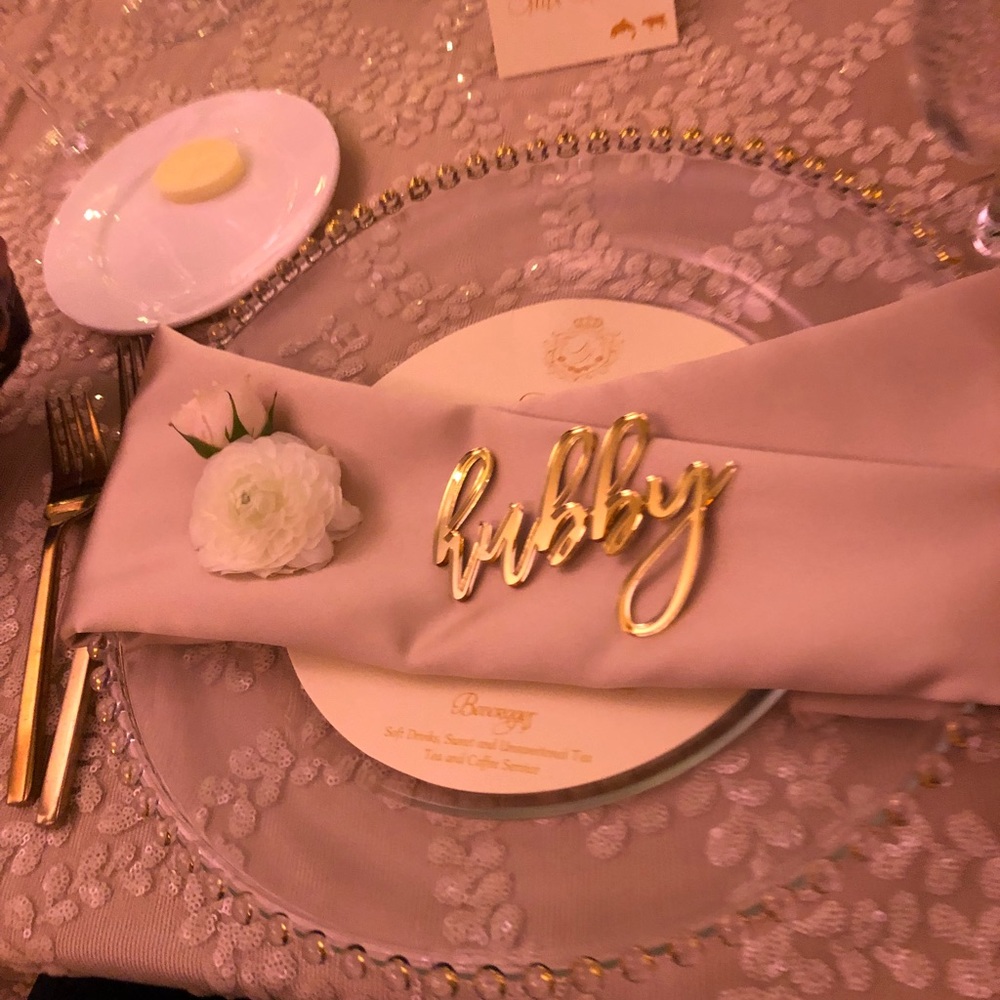 Gold acrylic sign